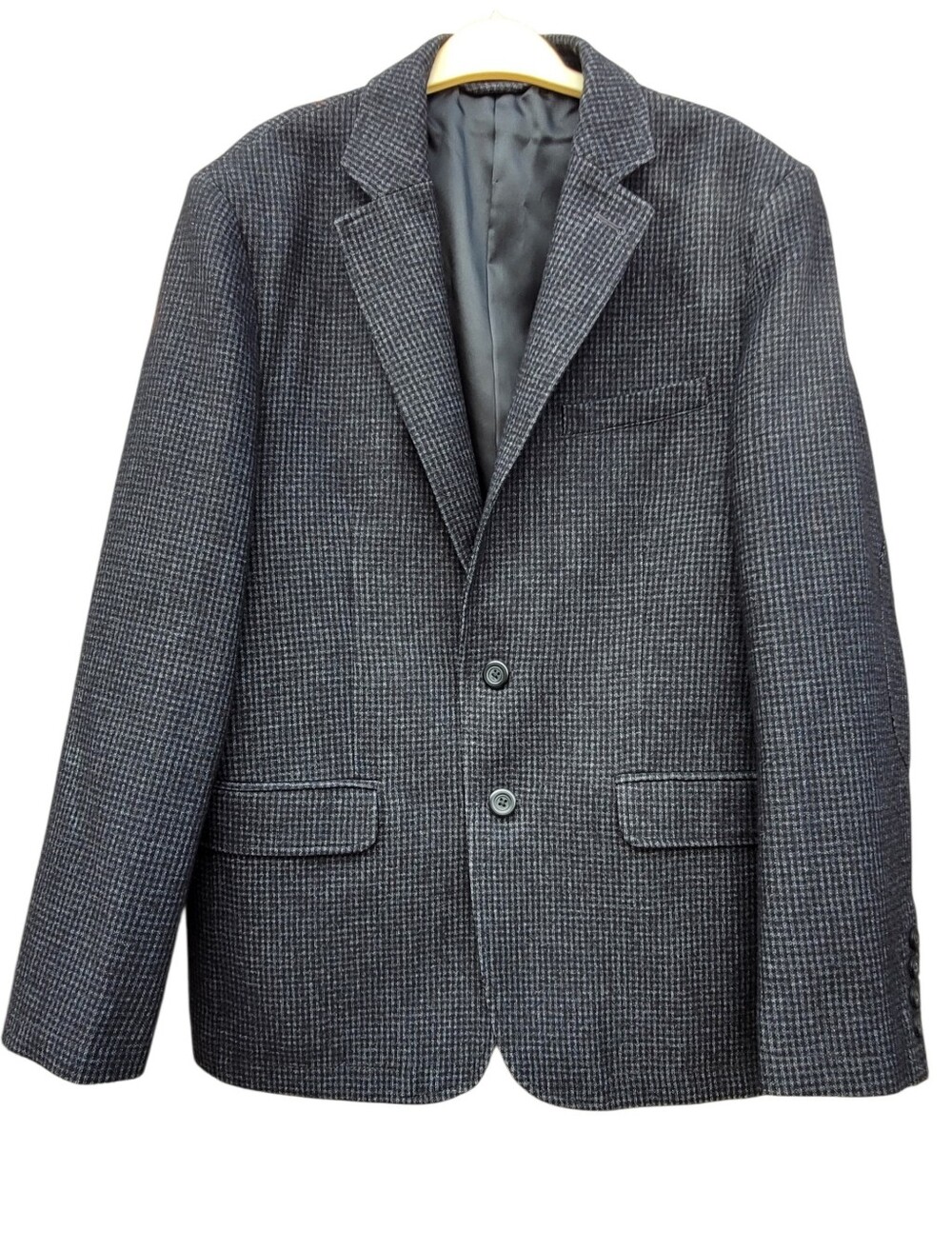 L.L. Bean Wool Blend Houndstooth Blazer Jacket NWOT Elbow Patches 40R